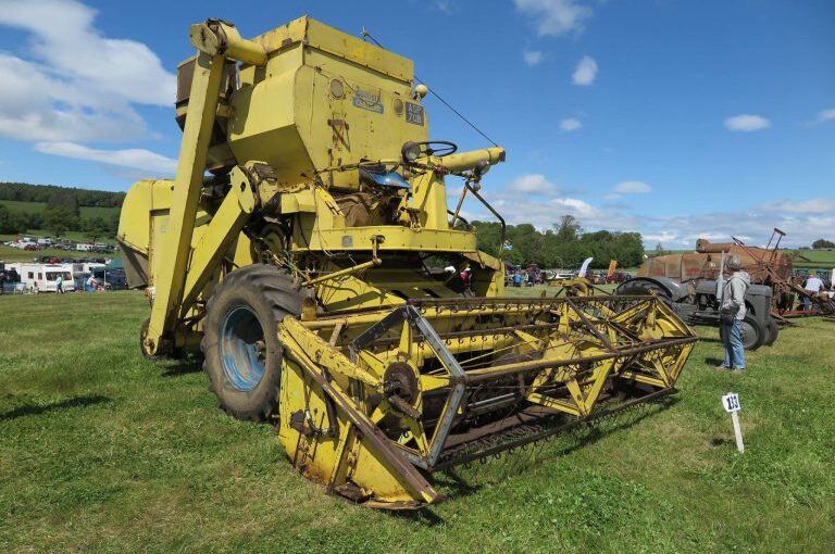 The first combine harvester in Scotland